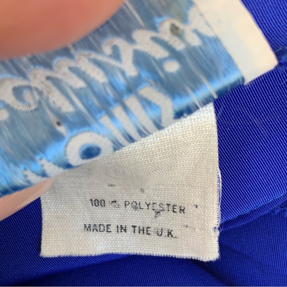 VTG 80s UK Chic Azure Blue Elegance-Belted, Button-backed WALLIS EXCLUSIVE - Picture 9 of 9